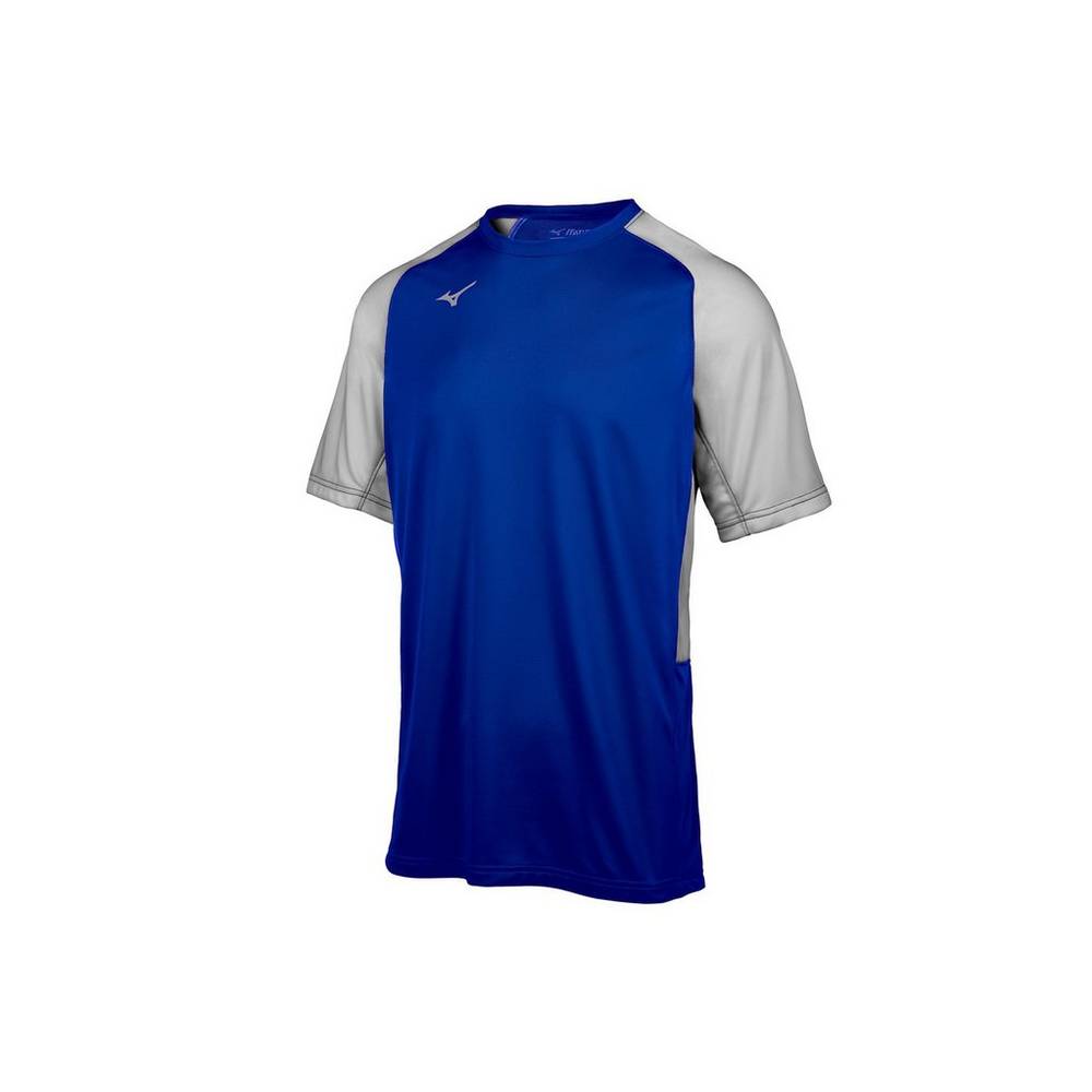 Jerseys Mizuno Aerolite Crew Hombre Azul Real/Gris Outlet BPHX-34597